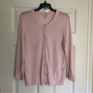 Pink Button-Up Women's Sweater